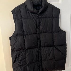 Land’s End Goose Down Feather Sleeveless Vest Black Puffer